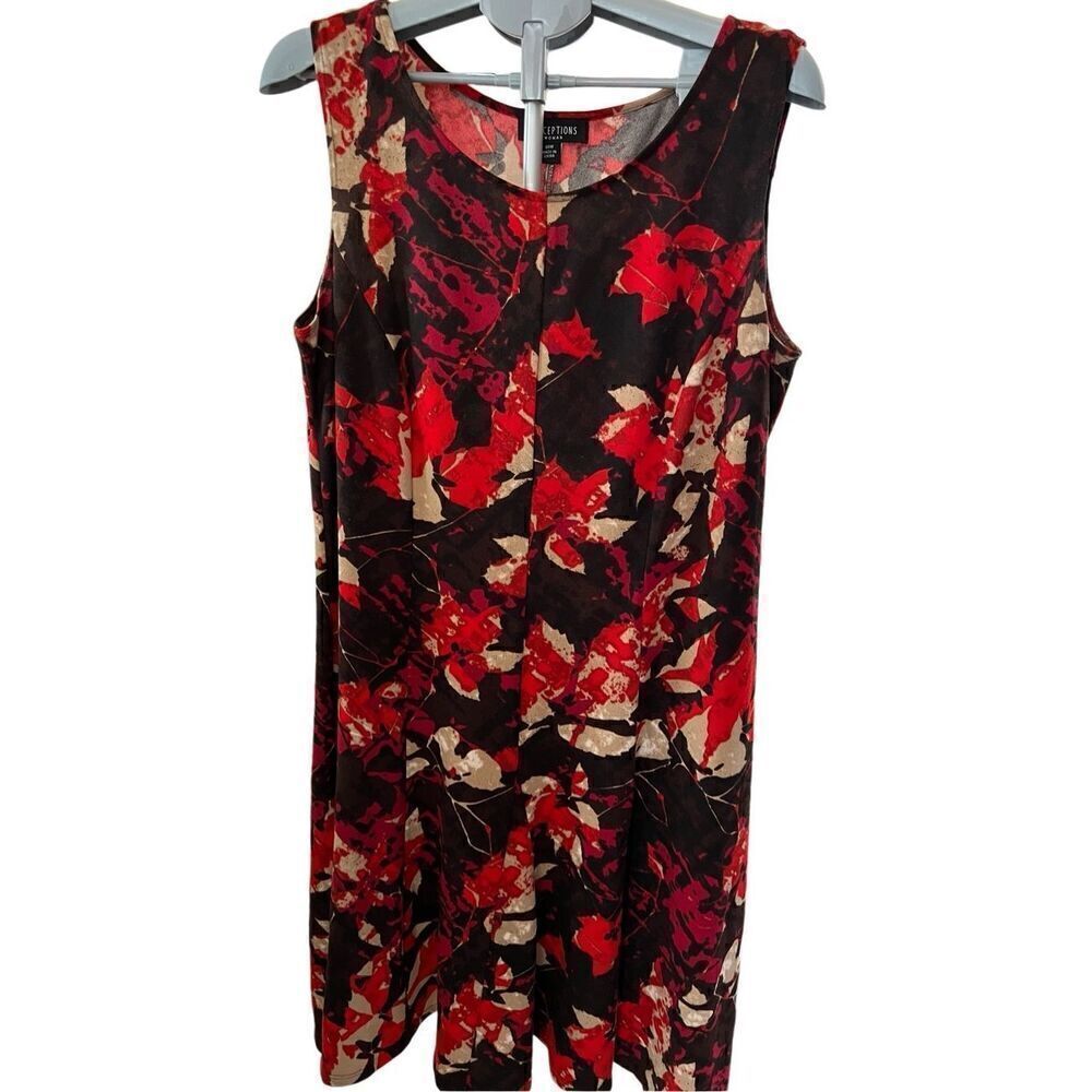 Perceptions dark floral romantic midi dress sz 18w